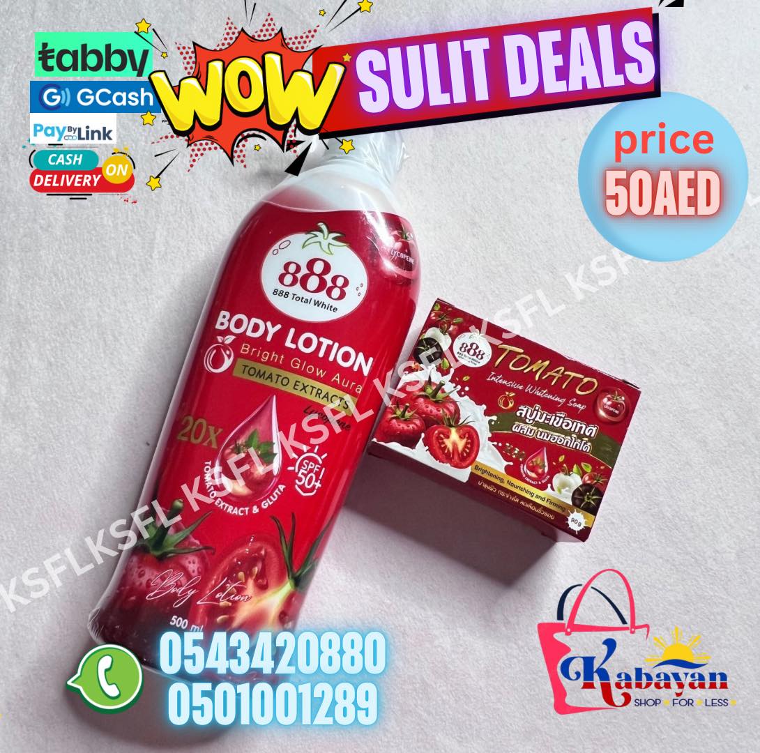 888 BODY LOTION + TOMATO SOAP - Image 1