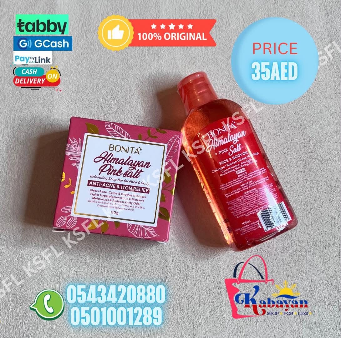 BONITA HIMALAYAN PINK SAL ANTI-ACNE & ITCH RELIEF SOAP + BONITA HIMALAYAN SALT OIL - Image 1
