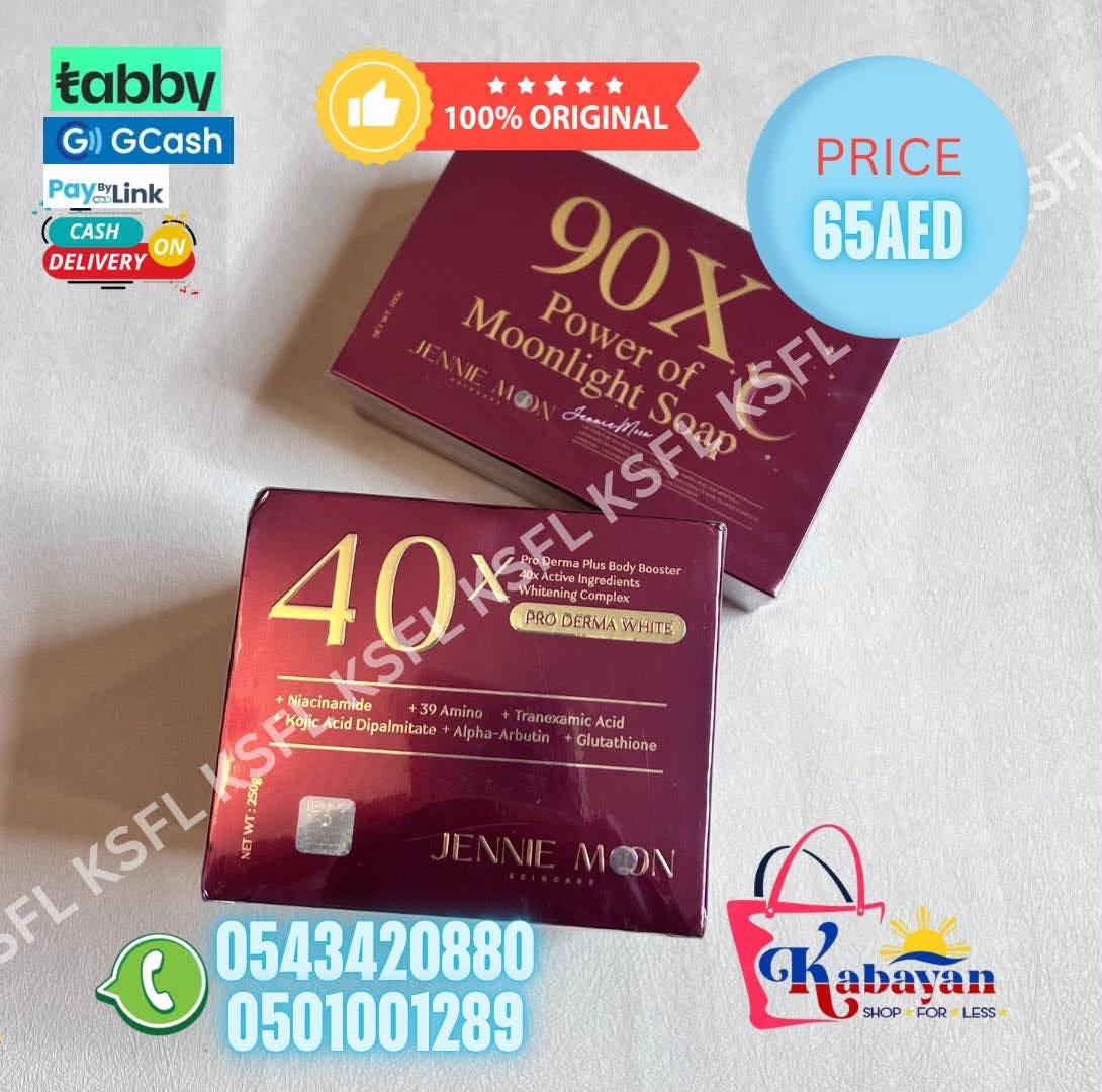 JENNIEMOON 90X MOONLIGHT SOAP +JENNIEMOON 40X PRO DERMA WHITE CREAM - Image 1