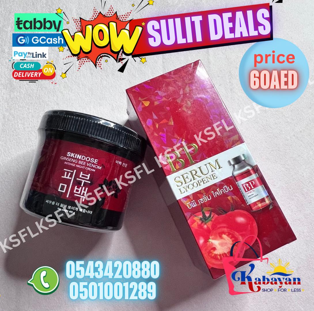 SKINDOSE GINSENG BEE VENOM CREAM + BP SERUM LYCOPENE - Image 1