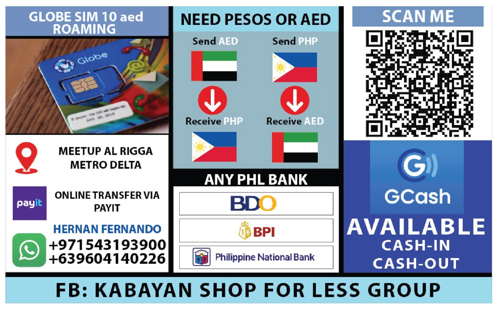 GLOBE SIM & CHANGE MONEY AED TO PESOS OR PESOS TO AED - Image 4