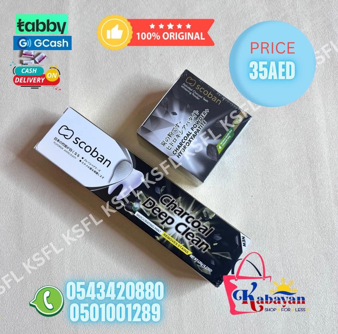 SCOOBAN CHARCOAL DEEP CLEAN POWDER + TOOTHPASTE - Image 1