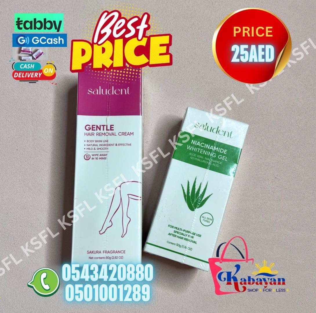 SALUDENT HAIR REMOVAL CREAM + NIACINAMIDE WHITENING GEL - Image 1