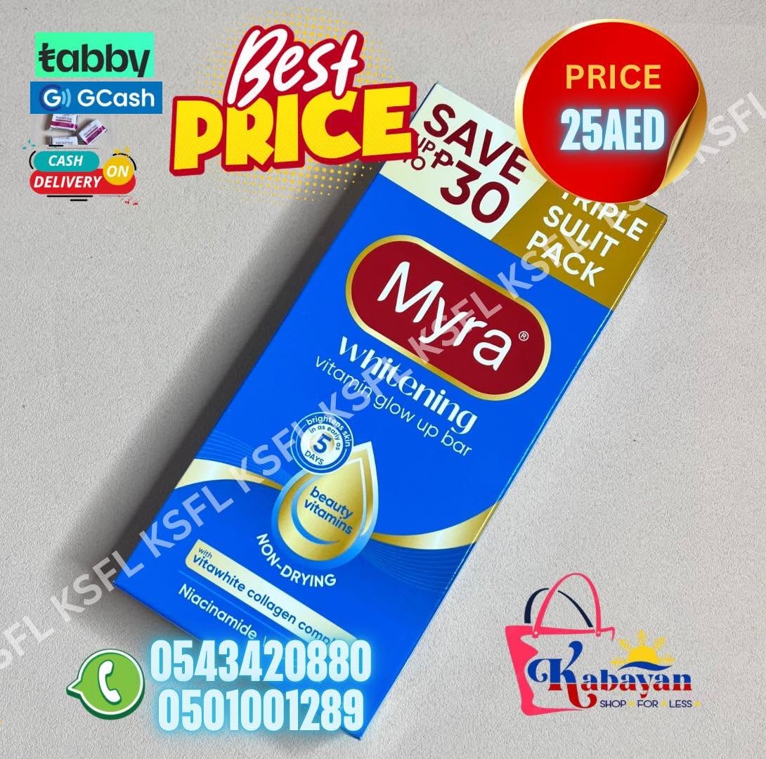 MYRA VITAMIN GLOW BAR BAR SOAP VITAWHITE COLLAGEN - Image 1
