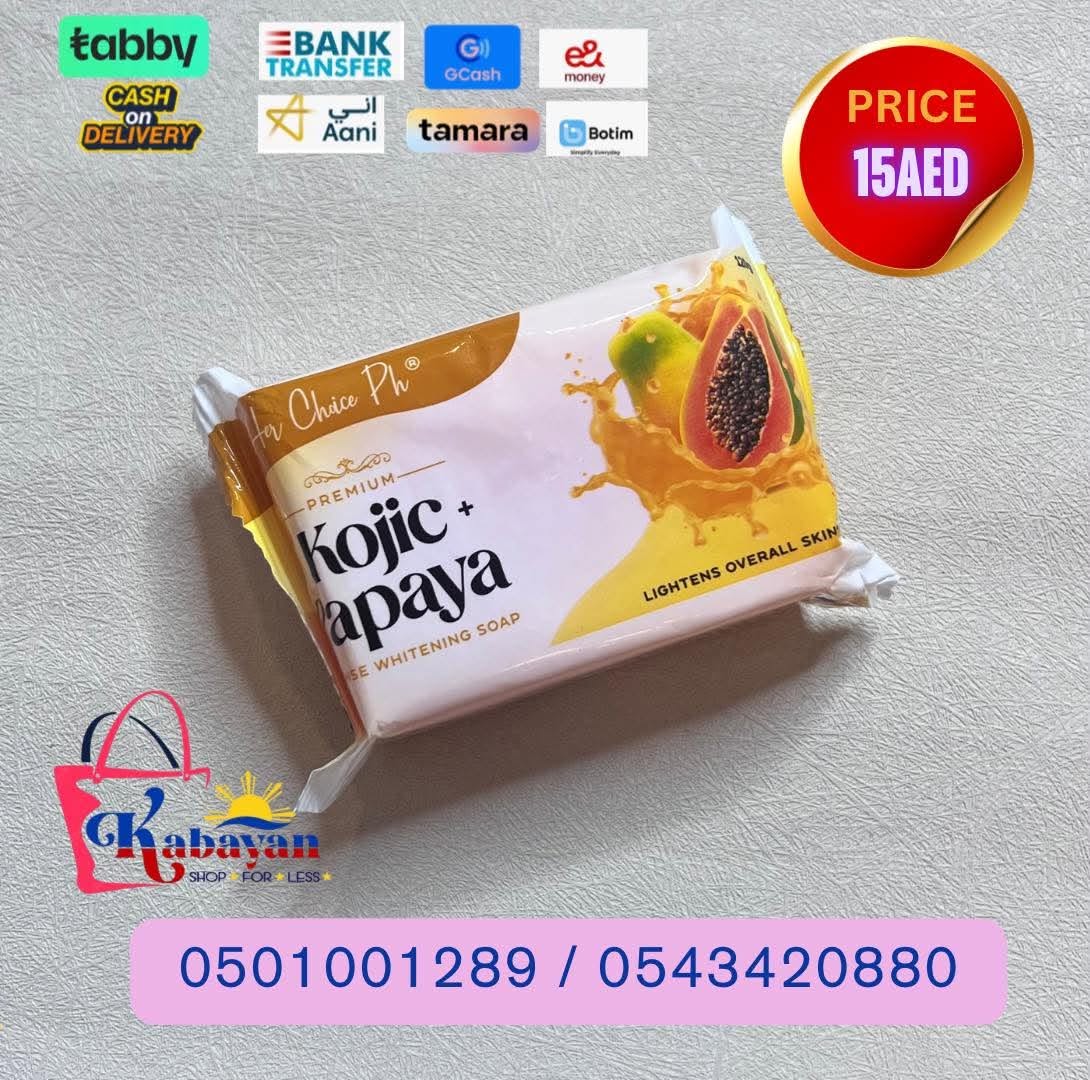 HER CHOICE PREMIUM KOJIC + PAPAYA WHITENING SOAP - Image 1